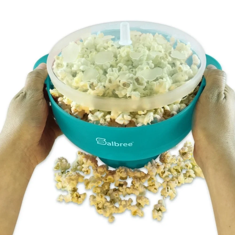 SALBREE MICROWAVE POPCORN POPPER kernel kitchen space saver silicone collapsible
